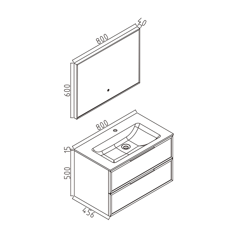 Mosmile 32 inch Hotel Modern Bathroom Cabinet MEEYA