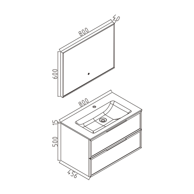 Mosmile 32 inch Hotel Modern Bathroom Cabinet MEEYA