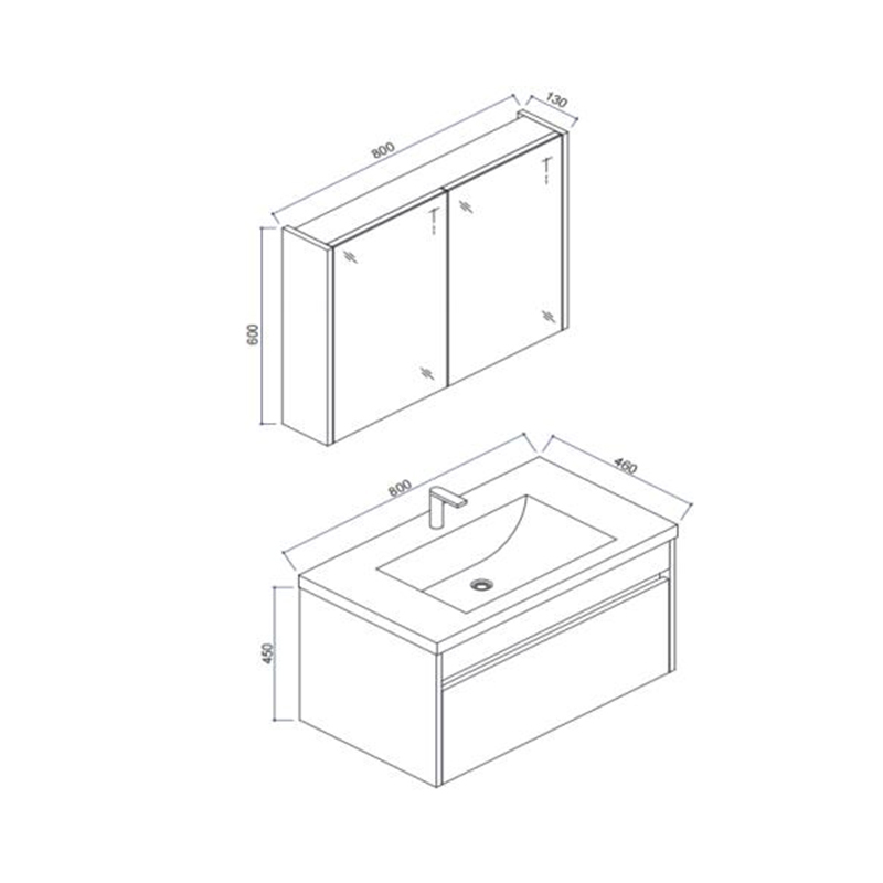 Mosmile 32 inch Modern Hotel Bathroom Cabinet BEYOND