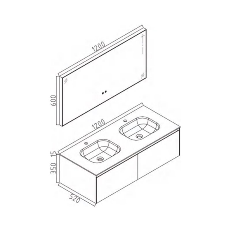 Mosmile 48 Inch Modern Hotel Bathroom Cabinet FORMA