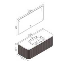 Mosmile 1200mm Modern Hanging Bathroom Cabinet LUCY