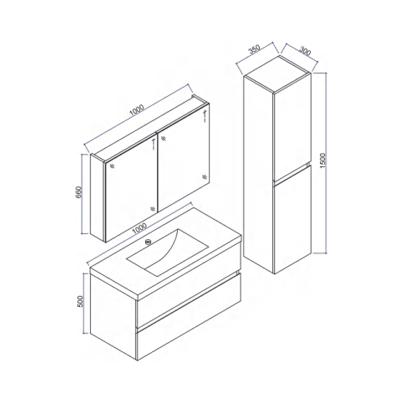 Mosmile 48inch Wall Mount Modern Bathroom Cabinet ALICE