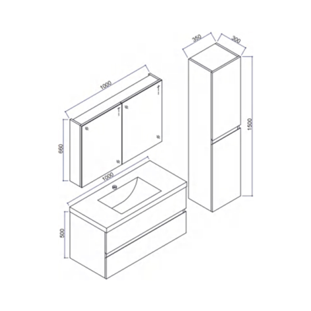 Mosmile 48inch Wall Mount Modern Bathroom Cabinet ALICE