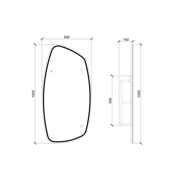 Mosmile Irregular Wooden Bathroom LED Mirror Cabinet C106W1003