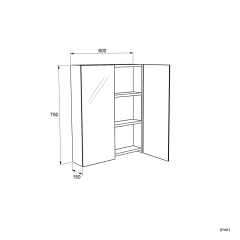 Mosmile 2 Doors Wooden LED Bathroom Mirror Cabinet C201W1003
