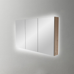 Mosmile 3 Doors LED Wooden Bathroom Mirror Cabinet C301W1003