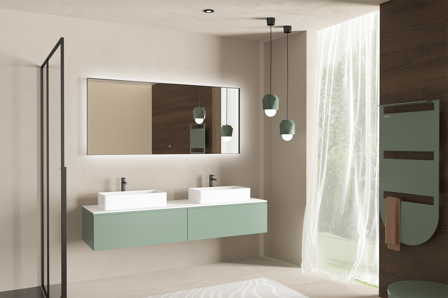 Mosmile High Framed Bathroom LED Mirror BACKLIT-S016