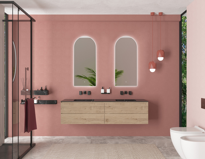 Mosmile Arch Frameless Touch sensor Bathroom LED Mirror HEXAGON-N096