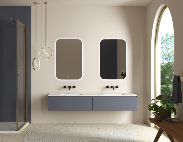 Mosmile Frameless Illuminated Round-corner Smart Bathroom LED Mirror CLARA-N081