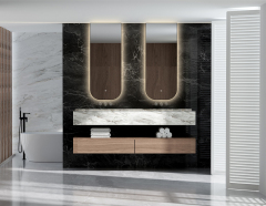 Mosmile Framed Arch LED Illuminated Bathroom Mirror HEXAGON-N075