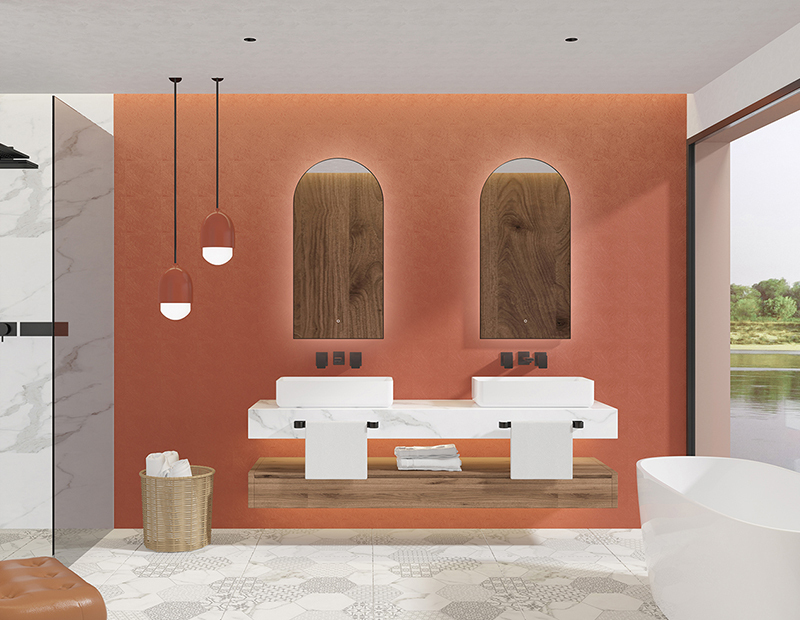 Mosmile LED Lighting Frame Arch Bathroom Mirror HEXAGON-S045
