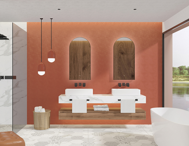 Mosmile LED Lighting Frame Arch Bathroom Mirror HEXAGON-S045