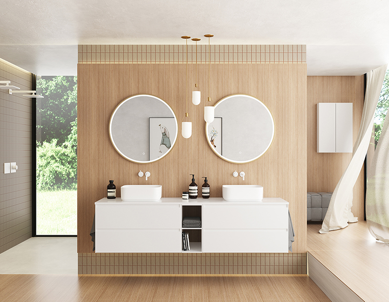 Mosmile Anti-fog Framed Round LED Illuminated Bathroom Mirror LUCY-R004