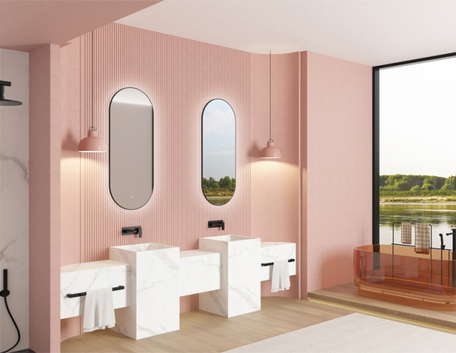 Mosmile Framed Pill Bathroom LED Illuminated Mirror RACEE-5115