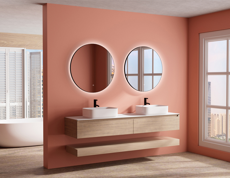 Mosmile Framed Round Backlit Bathroom LED Mirror BACKLIT-S032