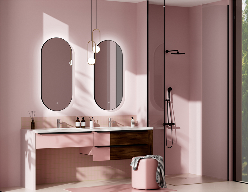 Mosmile Flat Frame Pill LED Bathroom Mirror RACEE-5119