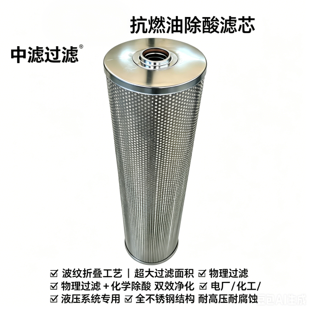 中滤过滤 波纹纤维再生滤芯 抗燃油除酸滤芯 电厂 EH 油站专用 工业油液净化滤芯
