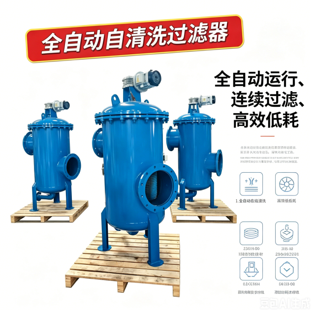 中滤科技 免人工值守 全自动刷式自清洗过滤器 PLC 控制压差 / 定时双触发 自动排污