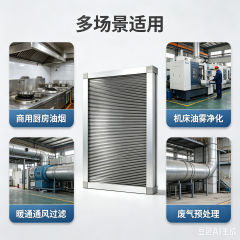 中滤科技 商用厨房铝合金框油烟过滤网 不锈钢波纹挡油板 饭店食堂净化器前置除油金属过滤器可水洗