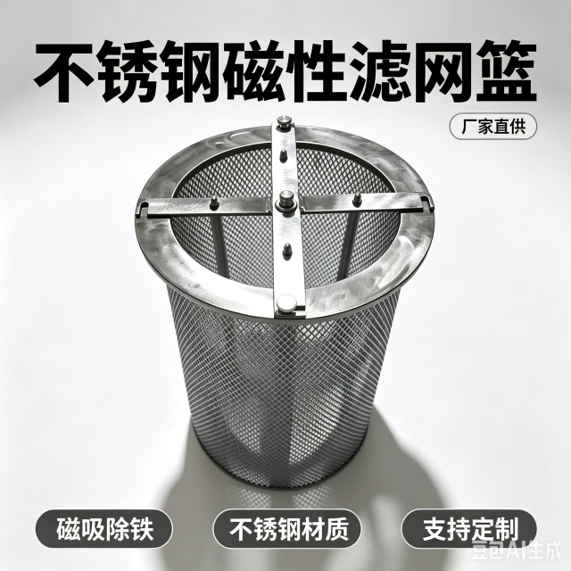 中滤科技 不锈钢磁性滤网 液压油箱吸油除铁磁网 机床润滑油磁性过滤篮 304/316 定制