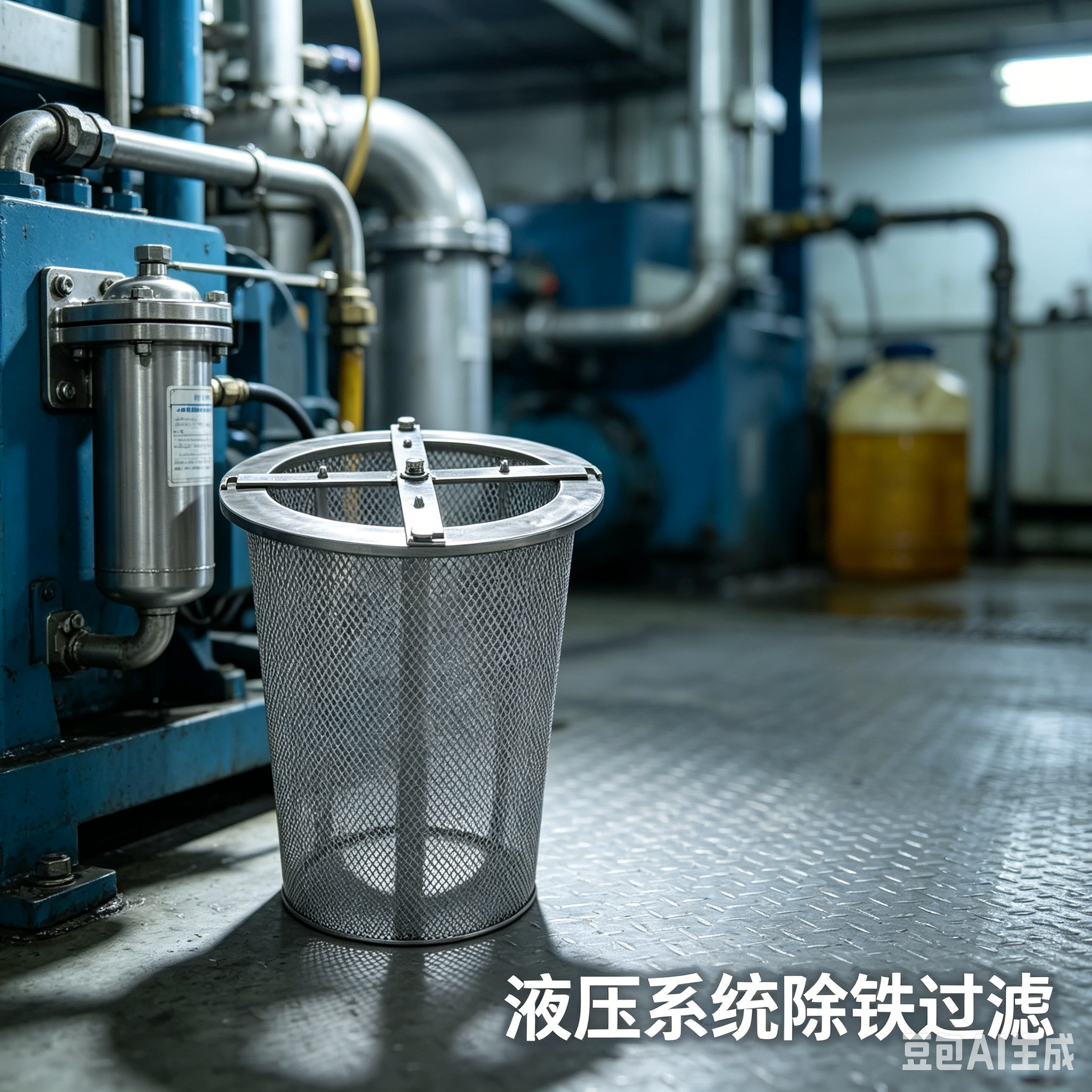 中滤科技 自吸式磁性滤网筒 齿轮箱润滑油路磁吸除铁滤网 加厚法兰不锈钢磁滤篮