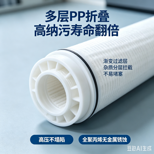 大流量折叠滤芯 40 寸 PP 大通量水滤芯 保安过滤器替换 3M 派克大流量滤芯