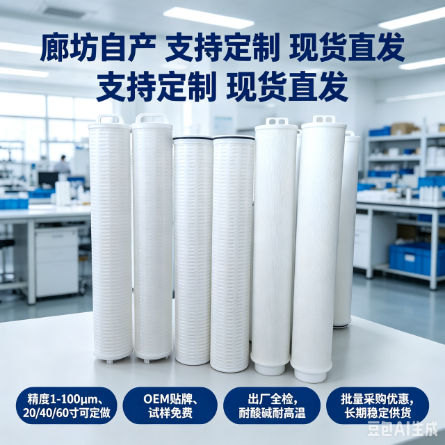 中滤过滤反渗透保安过滤器大流量滤芯 5μm 纯水设备大通量折叠滤芯 厂家现货