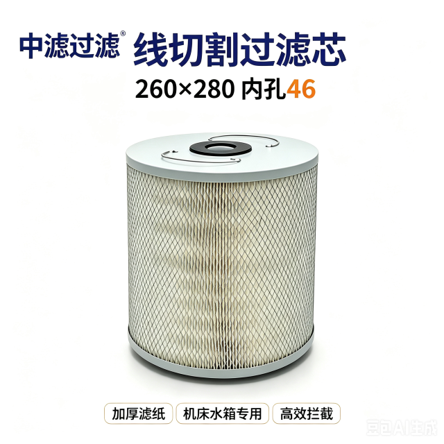 中滤过滤 线切割过滤器滤芯外径 260 高度 280 中心孔 46 机床乳化液过滤纸筒