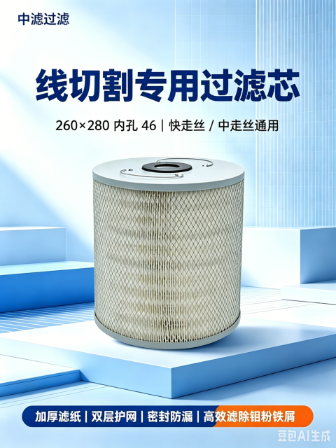 中滤过滤 线切割过滤器滤芯外径 260 高度 280 中心孔 46 机床乳化液过滤纸筒