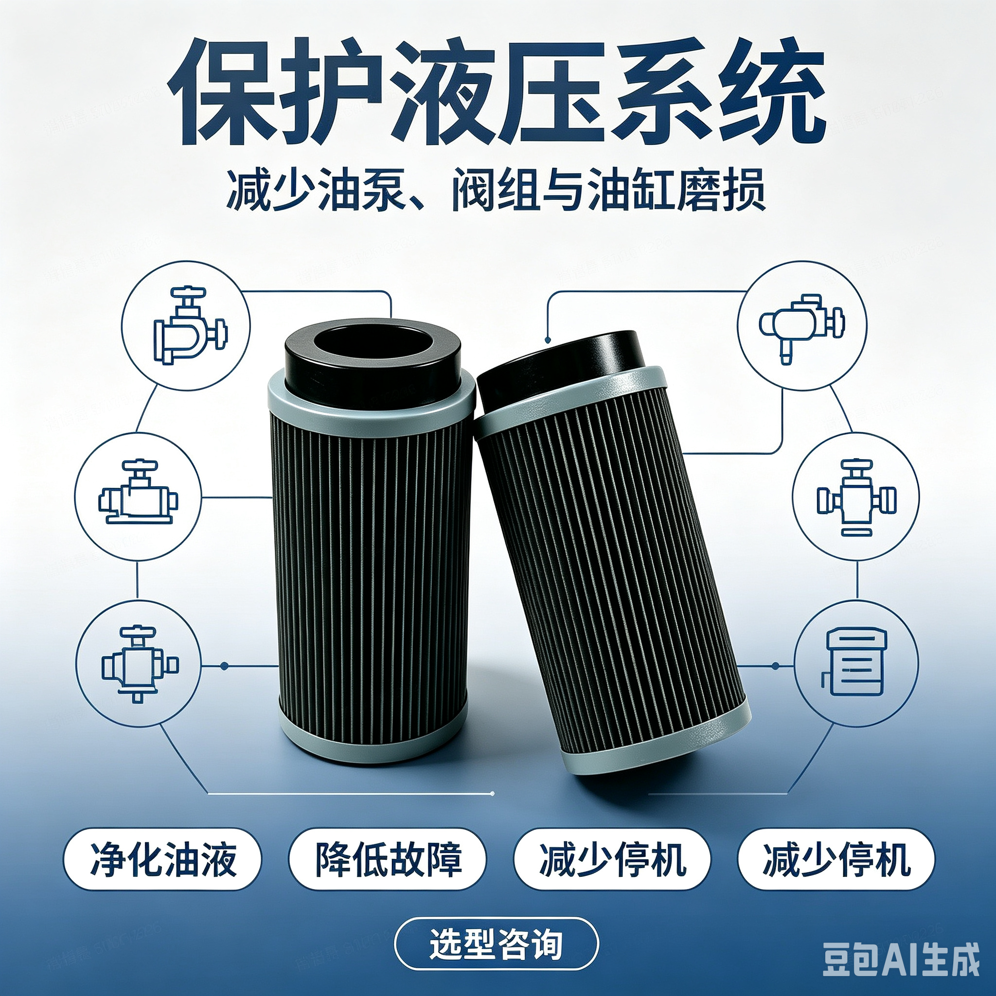 中滤科技 液压折叠滤芯  玻纤折叠滤芯 液压站专用滤筒 工程机械液压滤芯 精密过滤折叠滤芯
