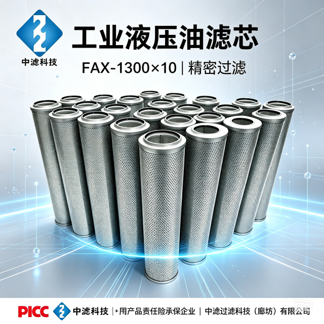 中滤科技工业液压滤芯 FAX-1300×10 直回式过滤器配套滤芯 抗老化液压油滤芯