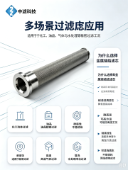 中滤科技 卡箍快装不锈钢烧结滤芯 多孔金属滤网滤筒 纯水油品预处理过滤芯
