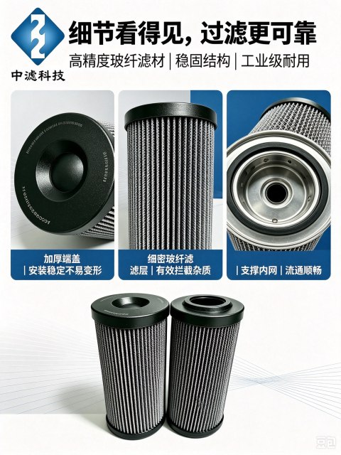 力士乐替代液压滤芯 R928006926，10μm 玻纤工业液压站油滤芯
