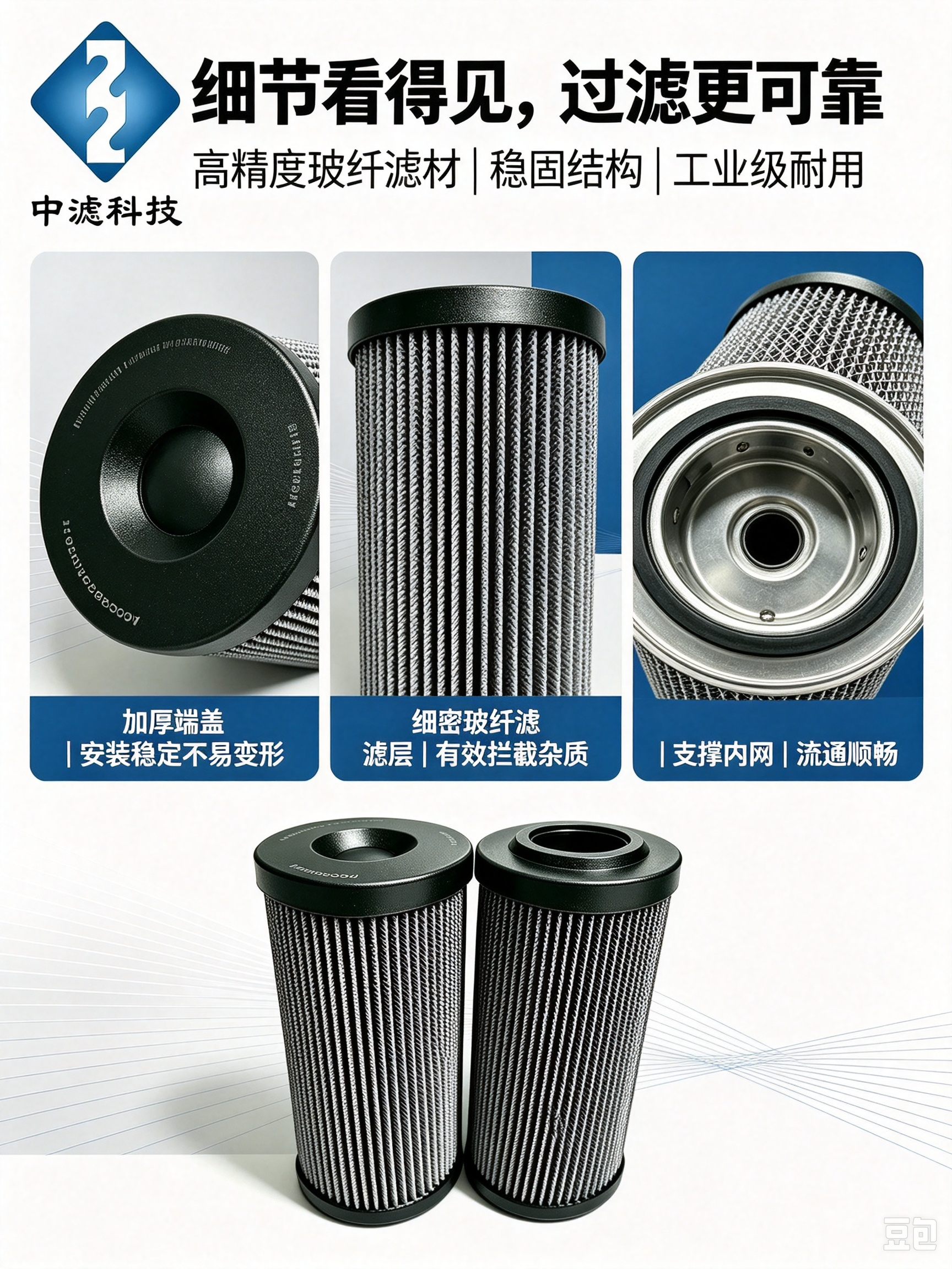 大流量液压滤芯 R928006926 适配工程机械液压油过滤