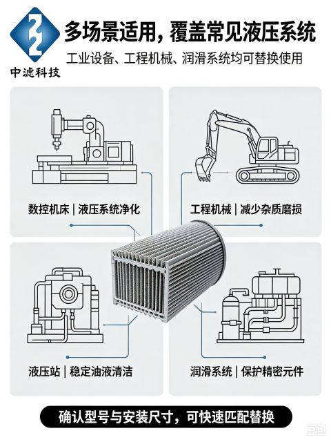 中滤科技 R928006870 3μm 精密液压滤芯，伺服系统油品净化滤芯