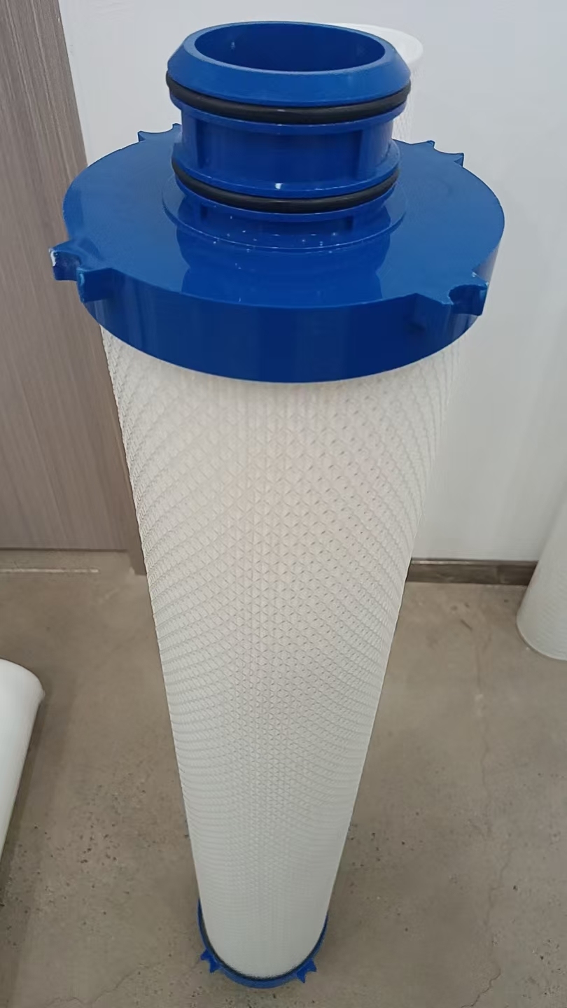 Φ100×1000mm 四爪大通量折叠滤芯 蓝色端盖双 O 圈保安过滤器水滤芯