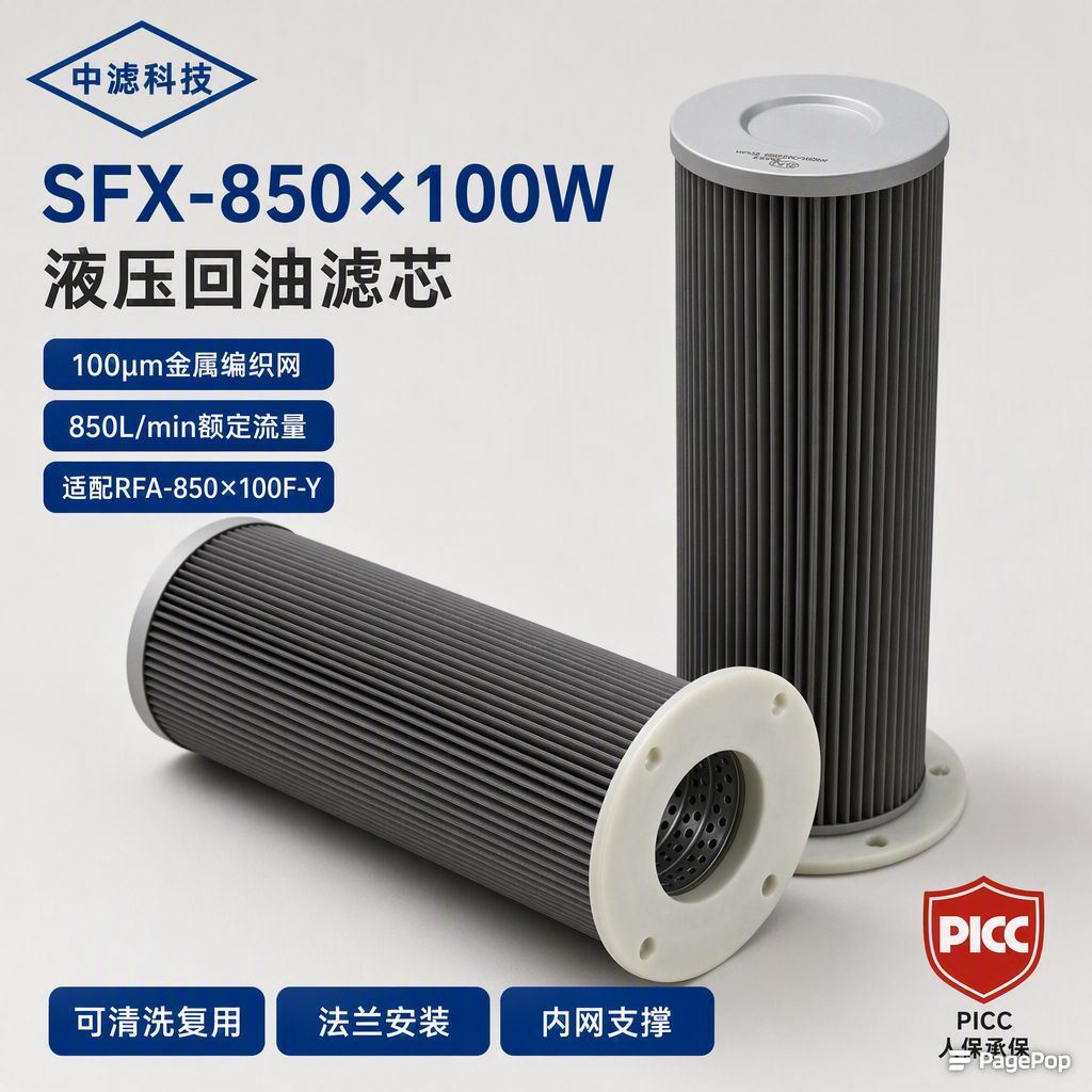 中滤科技SFX‑850×100W 回油滤芯 黎明液压过滤器滤芯 钢厂液压站油除杂质滤芯现货