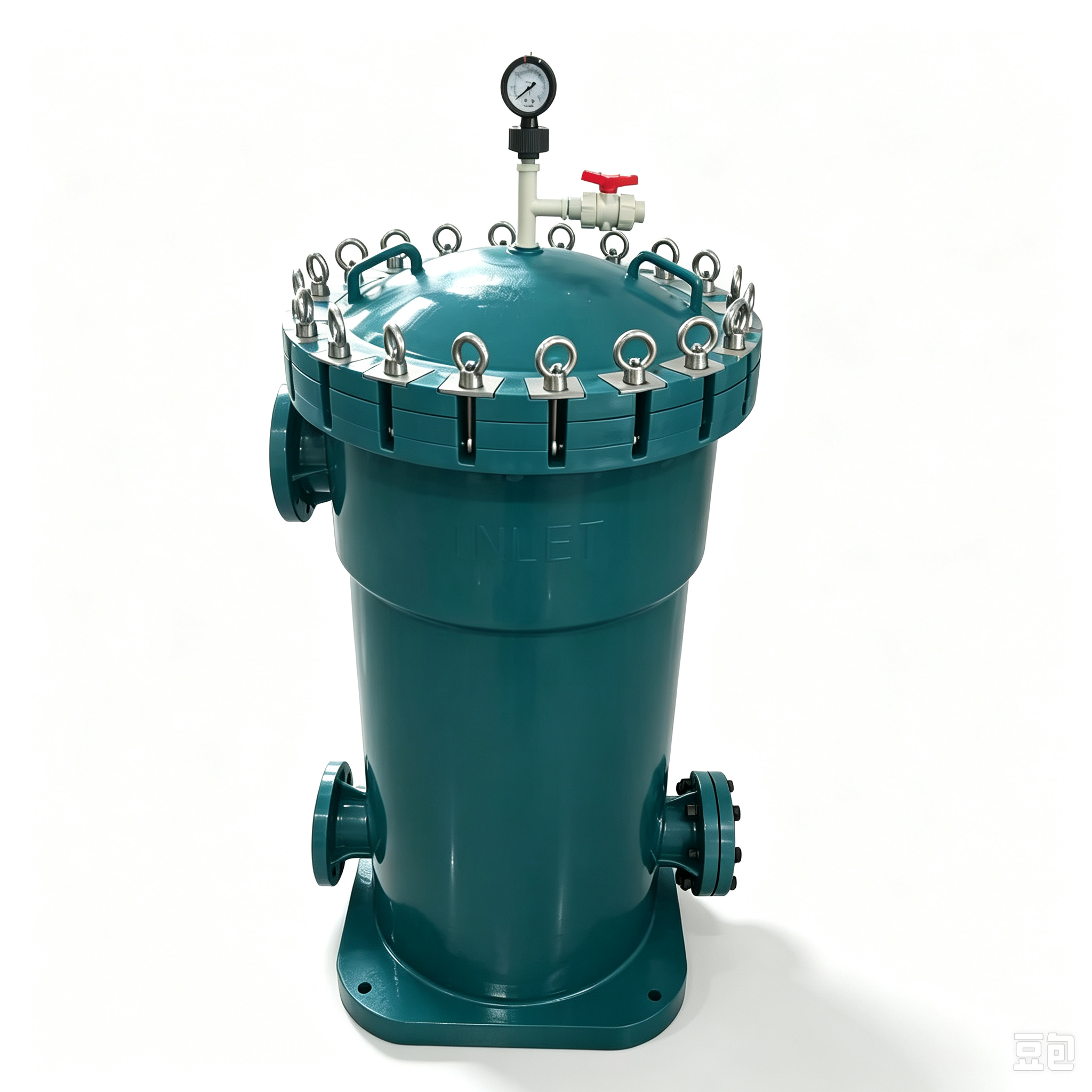 PPR 吊环快开多袋式过滤器 ZY‑M4‑PPR100 4 袋 2# 滤袋 化工酸洗废水耐腐蚀袋式过滤机