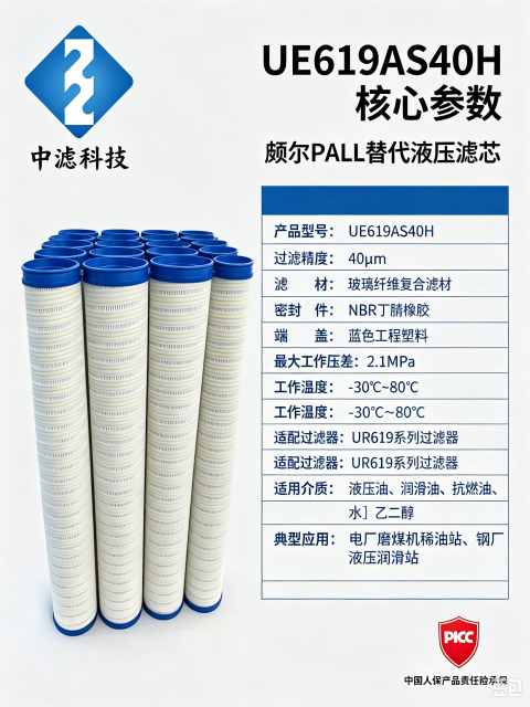 中滤科技 HC8314FKN39H颇尔滤芯 3μm 精度液压回油滤芯 钢厂电厂滤油机过滤芯