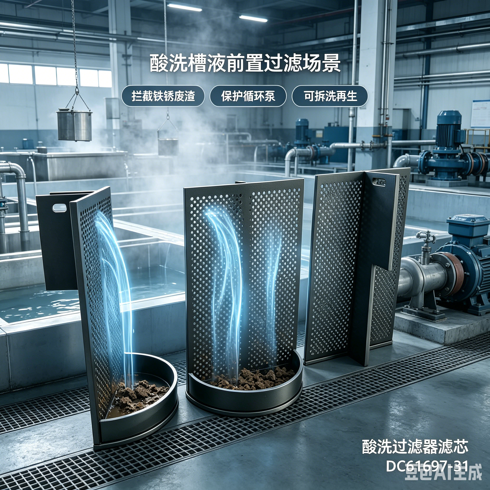 中滤科技 DC61697‑31 酸洗过滤器滤芯 聚丙烯拼装式滤笼 电镀钢铁酸液过滤滤芯