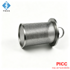 中滤科技 304/316L 不锈钢滤篮 带提手法兰滤筒 管道过滤器滤网 工业过滤筒