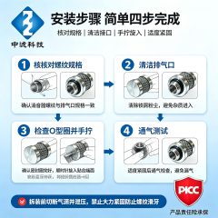 中滤科技 气动元件排气消音滤芯 铝合金壳体金属网消音器 抗耐压可反复清洗
