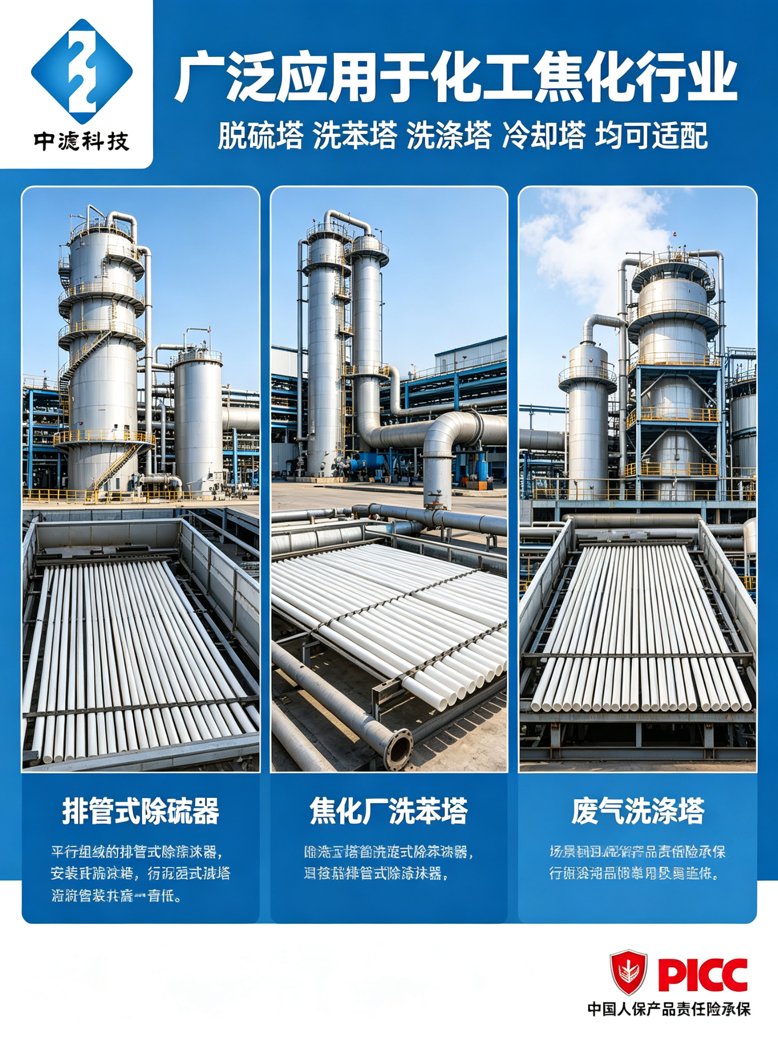 中滤科技 化工厂焦化厂专用排管式除沫器 PTFE滤管 耐腐耐高温 气液分离设备