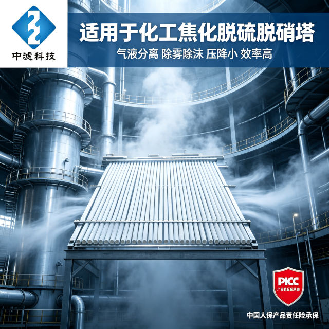 中滤科技 排管式除沫器 316L不锈钢框架 耐高温180℃ 化工焦化专用