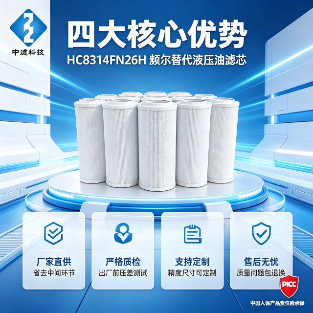 中滤科技 HC8314FKN26H 液压油滤芯 钢厂电厂颇尔 PALL 替代回油滤芯