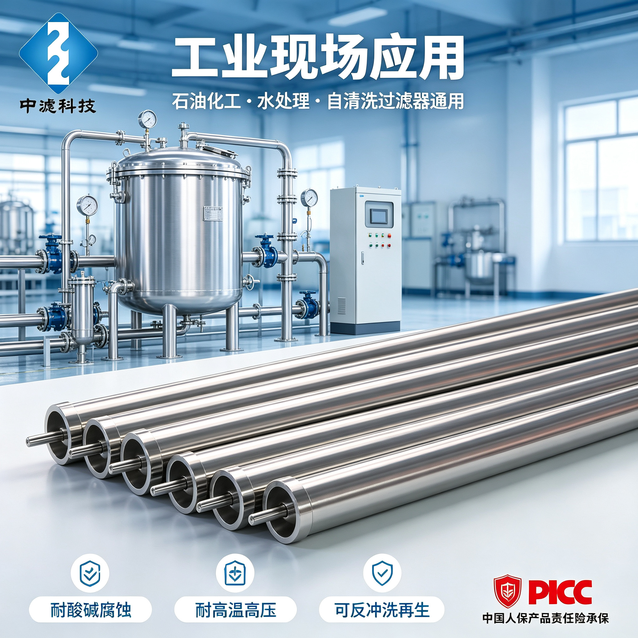 Stainless Steel V-Wire Wrapped Filter Element for Water Treatment