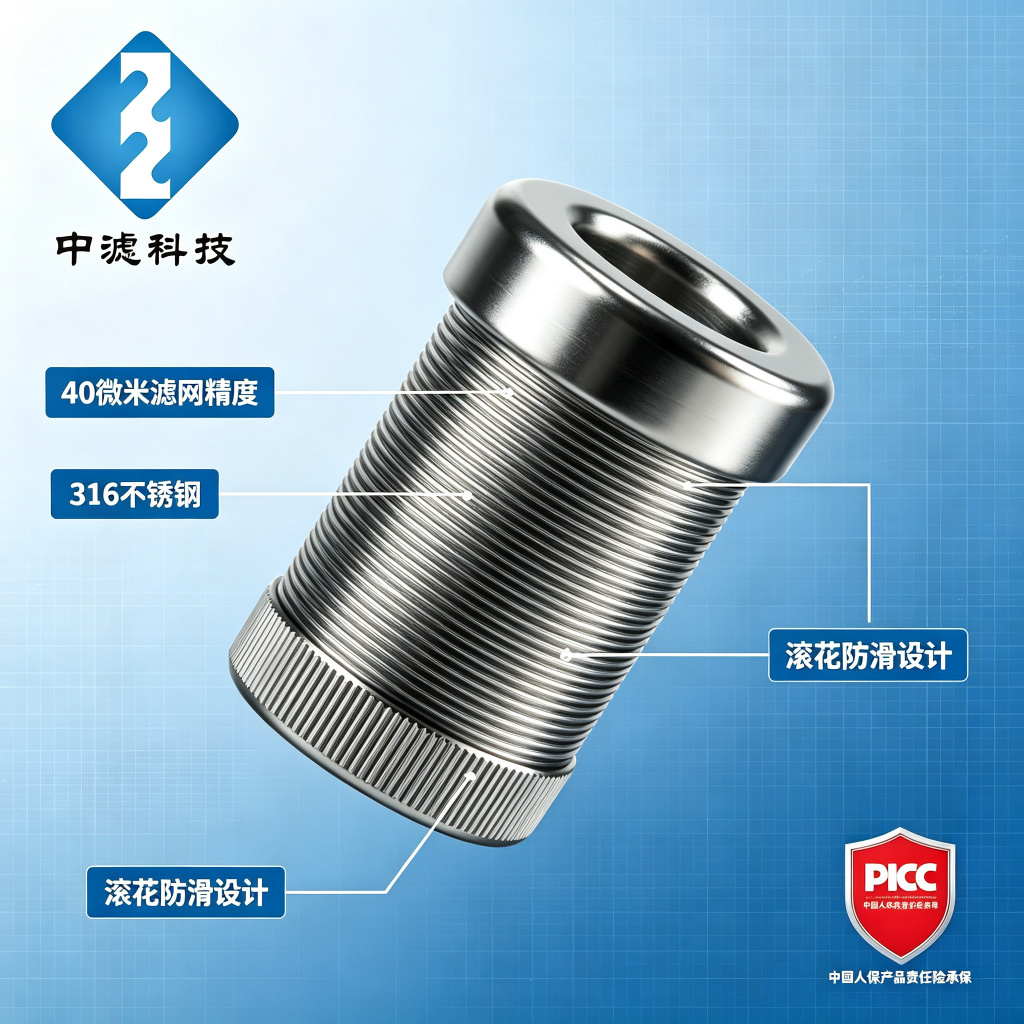 中滤科技 40微米不锈钢滤芯SS-4F-K4-40 世伟洛克滤网式滤芯 适配2TF/4TF系列 中国人保承保