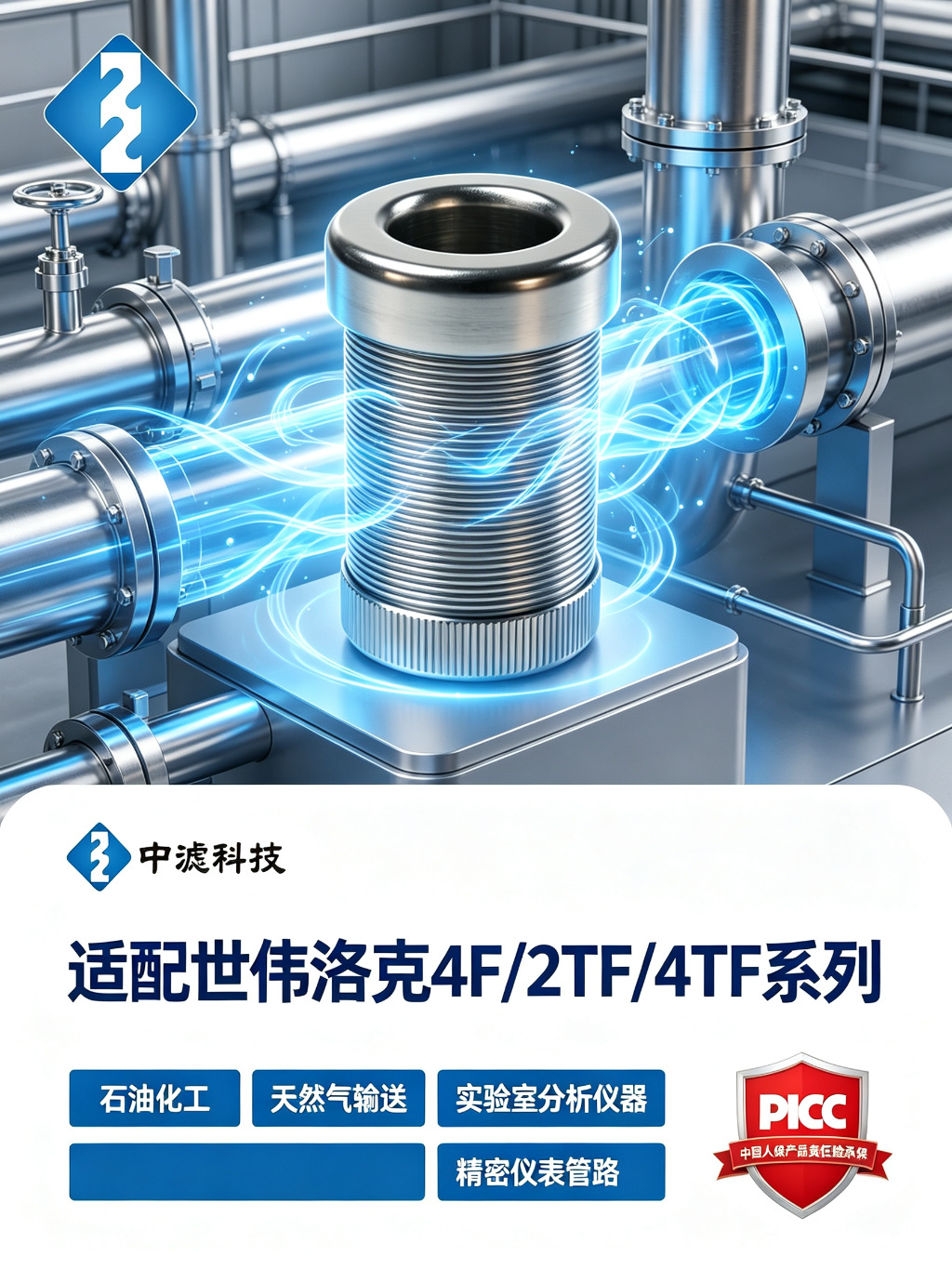 中滤科技  世伟洛克SS-4F-K4-40替代滤芯 40μm滤网式过滤元件 气液两用 工厂直供交期快