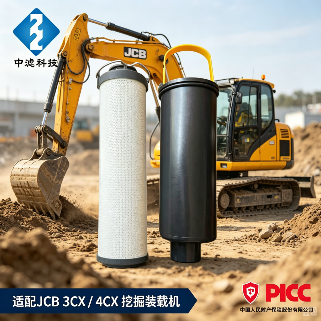 中滤科技 JCB 3CX 4CX 液压回油滤芯 可单独更换内芯 外壳重复使用 省成本