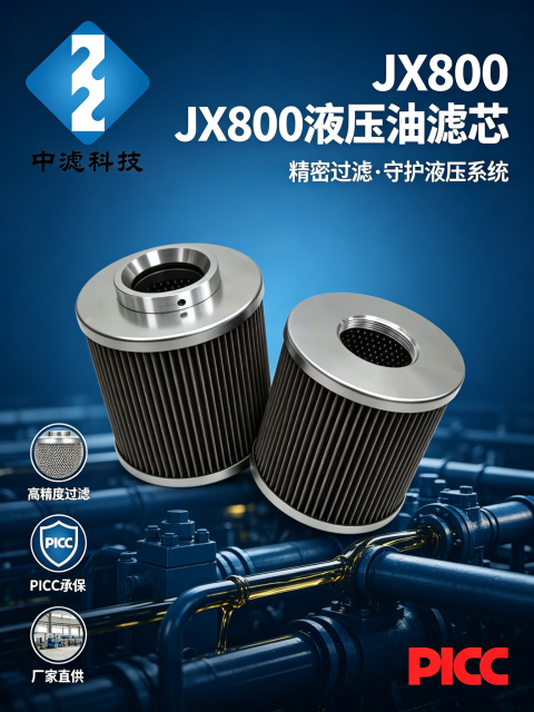 中滤科技 JX800 液压滤芯 多精度可选 双接口形式 源头工厂